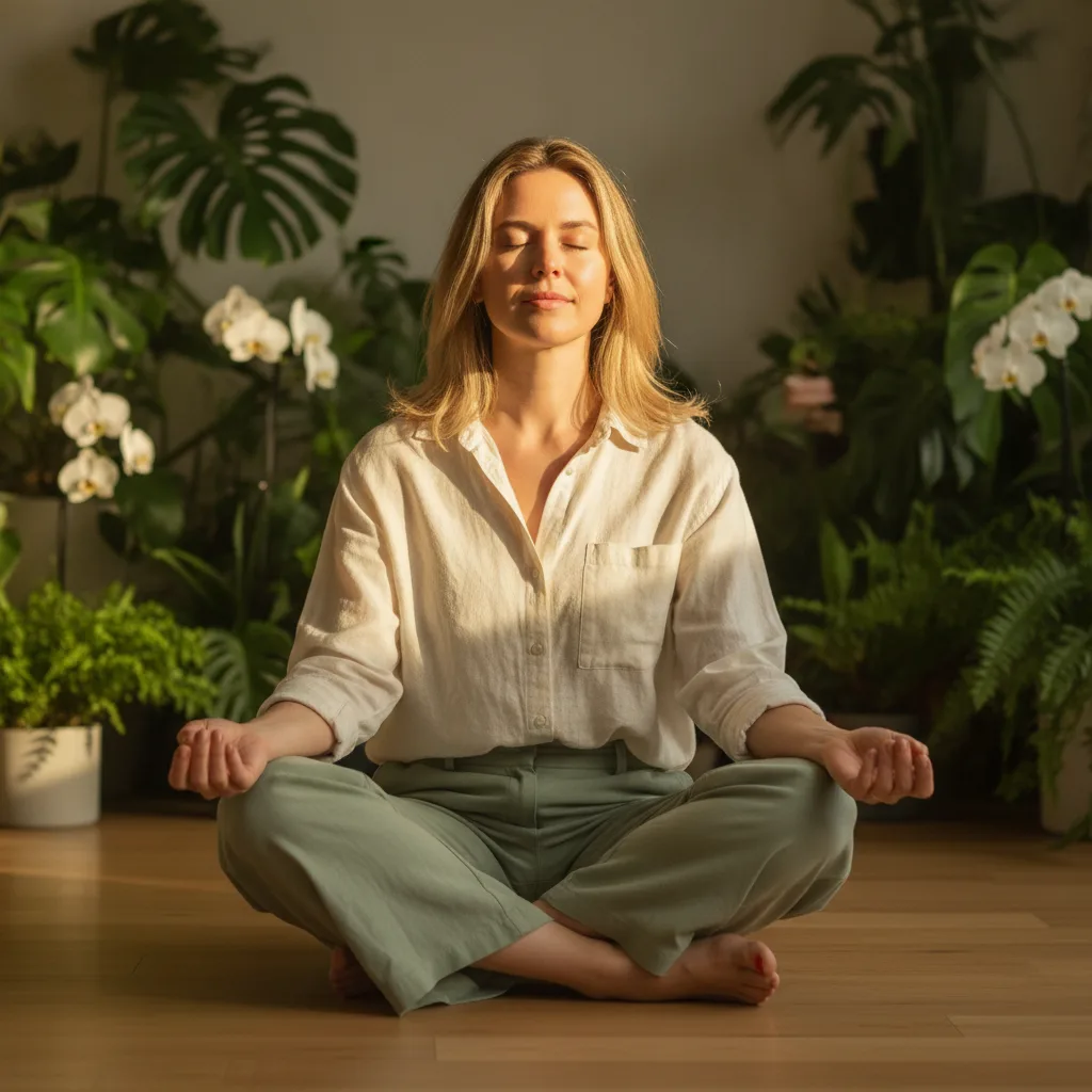Woman feeling calm and energized